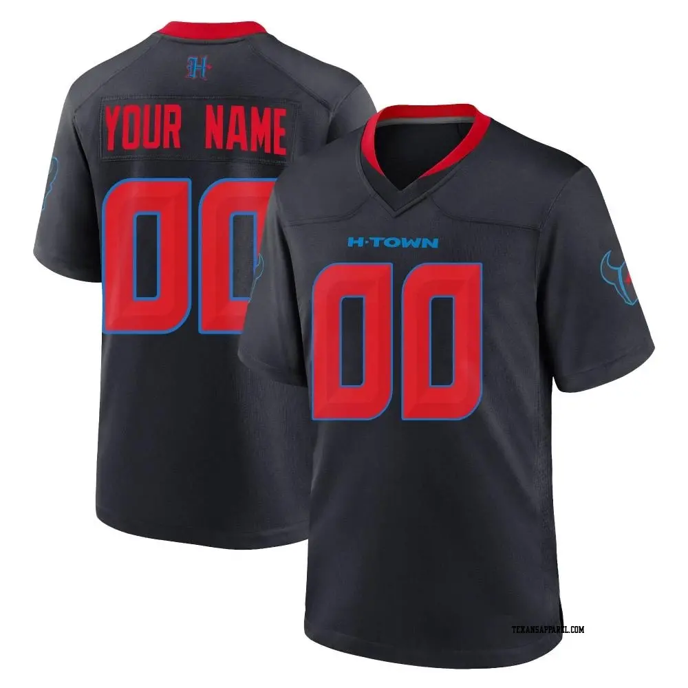 Game Navy Men s Custom Houston Texans 2nd Alternate Jersey Texans Store